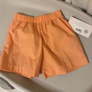 Boys Orange Gingham Shorts